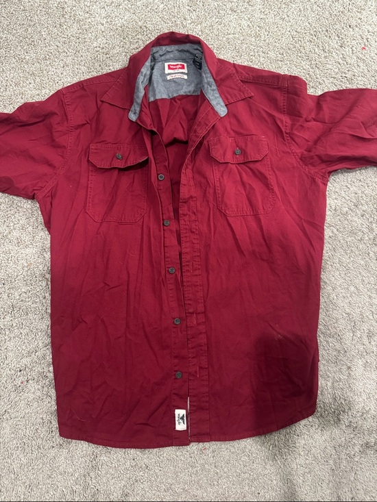 Wrangler Other - Wrangler Men's Short Sleeve Button-Down Shirt in Deep Red
